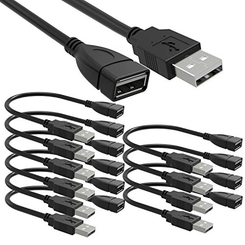 Saitech It 10 Pack (15Cm - 6Inch) Adjustable Flexible Usb 2.0 Male To Female Extension Plug / Socket Adapter Cable - Worlds Shortest Usb 2.0 Extension Cable #TOP3