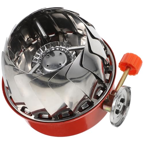DEEPCRAFF Estufa de Gas Portátil para Camping Diseño Loto, Acero Inoxidable y Aleación de Aluminio, Fácil de Operar y Resistente al Viento para Barbacoas al Aire Libre