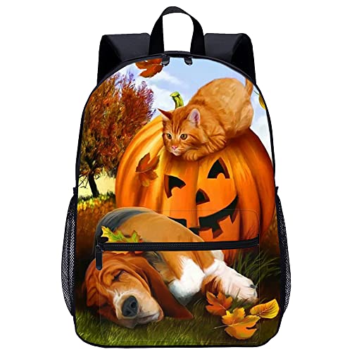 Mochila escolar de viaje con estampado 3D de perro y medidas de 45x30x15cm