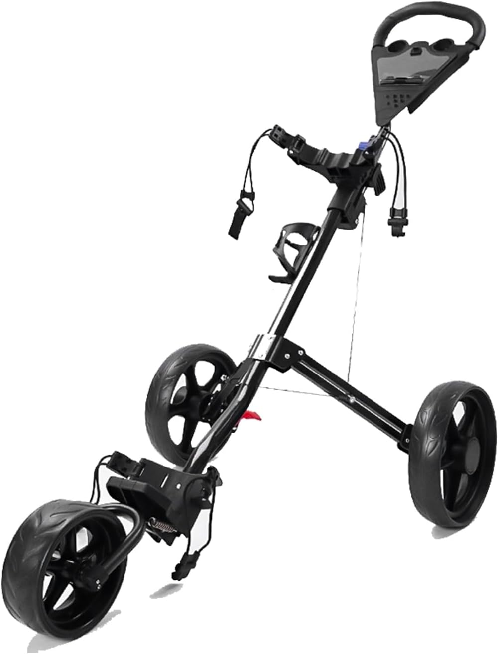 Golf Cart, 3 Wheel Golf Folding Push Cart, Portable Scorecard Holder Sports Bag Push Cart with Foot Brake Adjustable Buckle, Lightweight Golf Bag Holder, Golfhouse, Club, Outdoor
