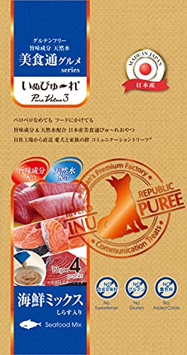 日本産 犬用おやつ いぬぴゅーれ 美食通グルメ PureValue3 海鮮ミックス 100本入