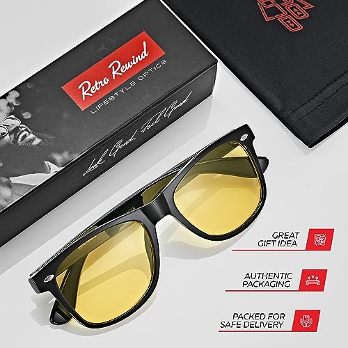 Image of Retro Rewind Polarized Sunglasses for Women Men - UV400 Classic Square Vintage Shades Trendy Unisex Sun Glasses