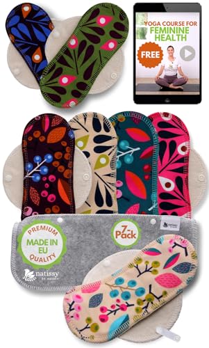 Image of Organic Cotton Reusable Panty Liners for Women & Teens (Small, 7 Pack)