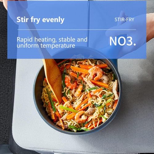 Apehren Electric Hot Pot Cookware, 2l Nonstick Frying P With Steamer, 12v/24v Multi-cooker For Stir Fry, Roast, Ramen Cooker, 24vblue - Image 7