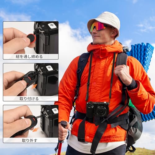 [Tadong] カメラストラップ ネックストラップ ショルダーストラップ クライミングロープ製 丸ひも 一眼レフ/ミラーレス/コンパクトカメラ用 (グリーン)