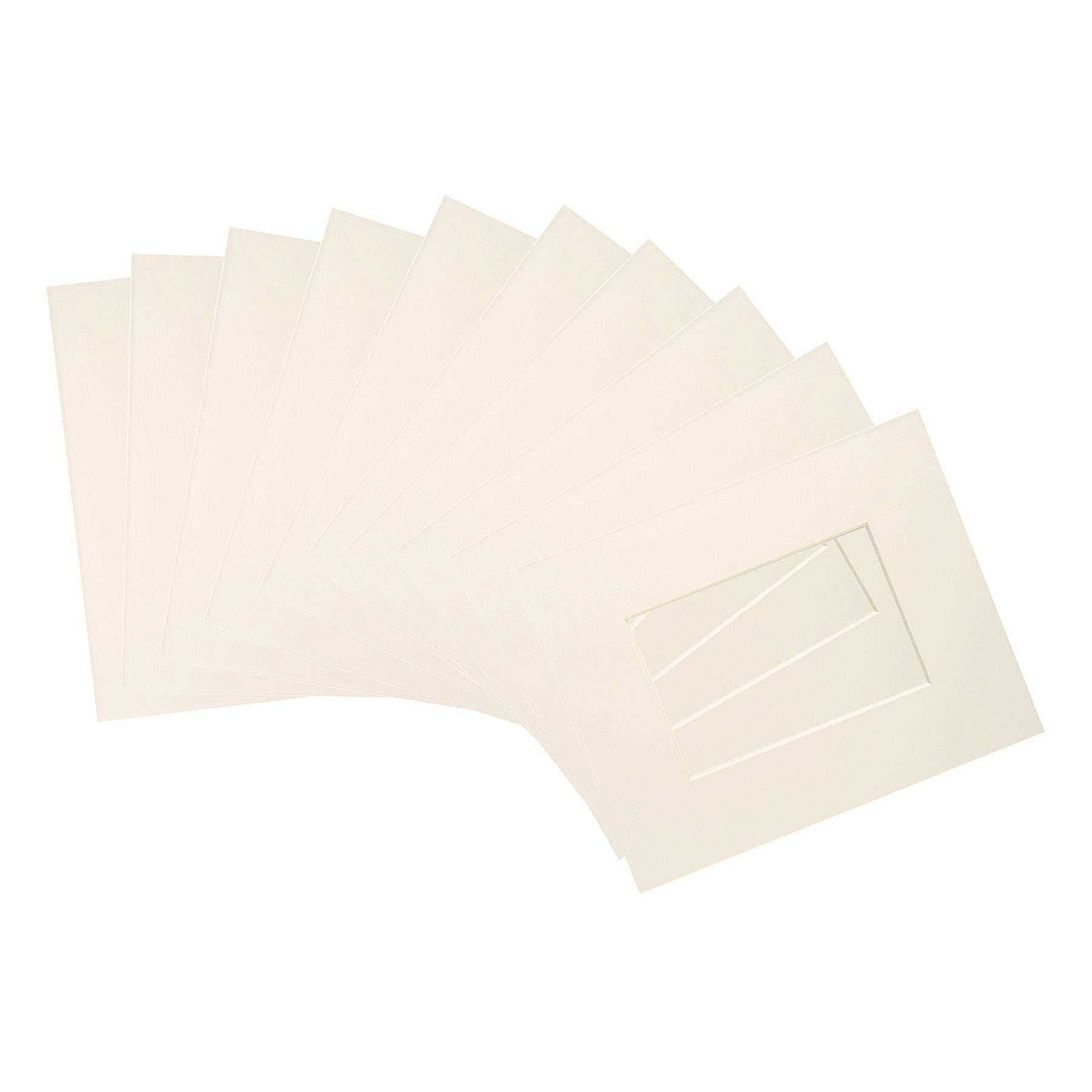 Nicola Spring Off-White 20Pc Picture Photo Mounts Set - To Fit Frame Size 8 X 10 For Image Size 4 X 6 - Ivory
