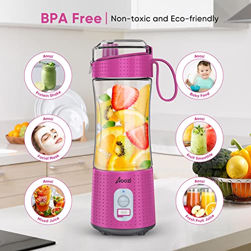 Personal Size Blender Smoothies And Shakes, Aoozi Portable Blenders, Mini Blender Usb Rechargeable, Handheld Blender Sports,Travel And Home (Rasberry) #TOP4
