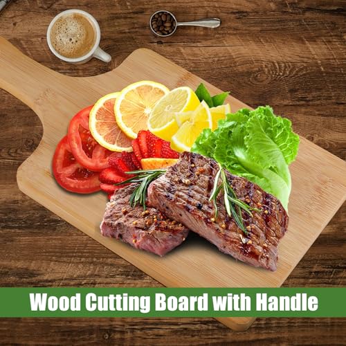 Juego de 10 tablas de cortar de bambú con mango miniatura 7
