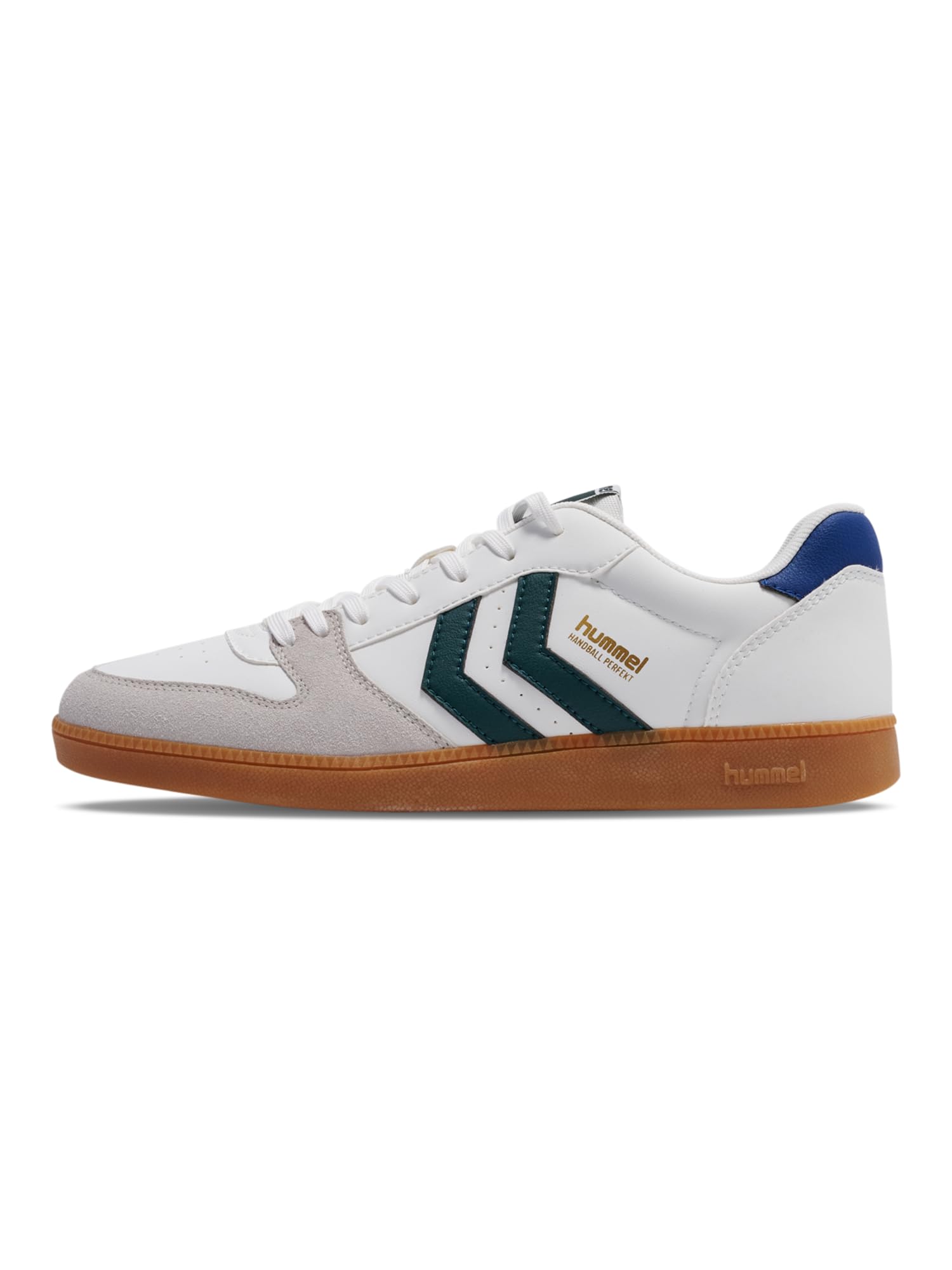 hummel Unisex Handball Perfekt SP Trainers, Bright White, Navy Peony, 47 EU, Bright White Navy Peony, 12.5 UK