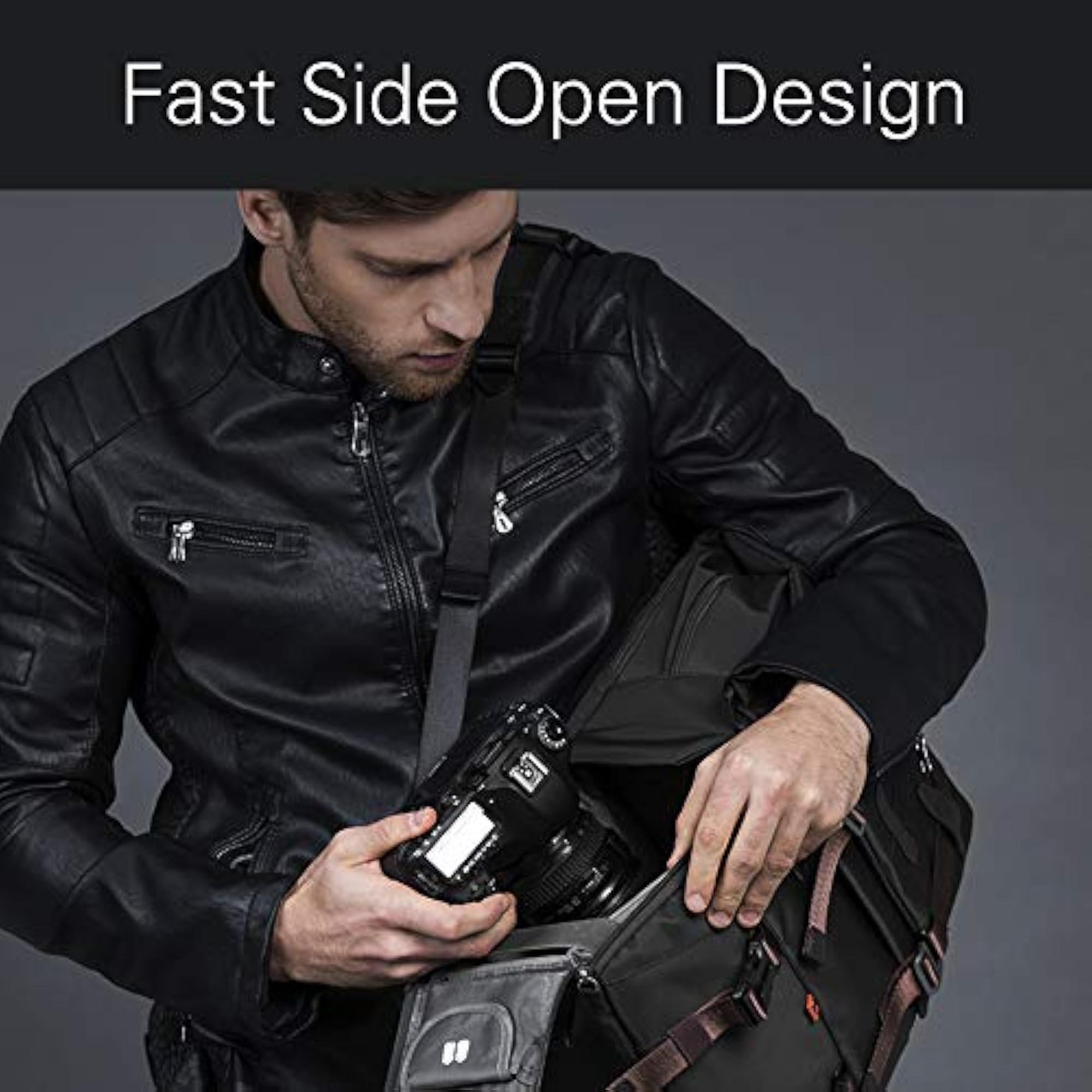 Camera Backpack Photography Storage Bag with Rainproof Cover