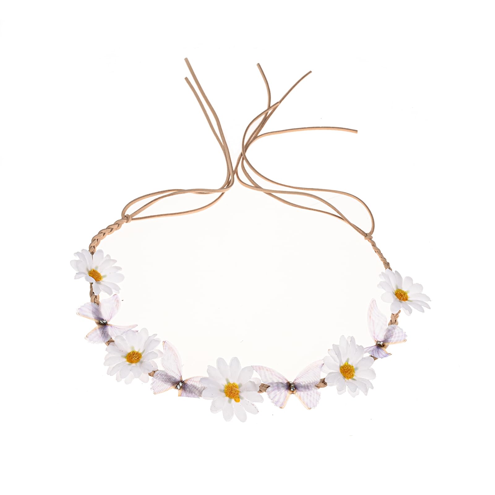 Delicate Daisy headband,Daisy flower crown,Daisy butterfly headband,Hippie flower headband,Sunflower headband(White)