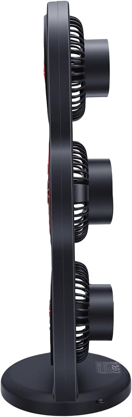 Triple Head Desk Fan for Study and Work (Grey)
