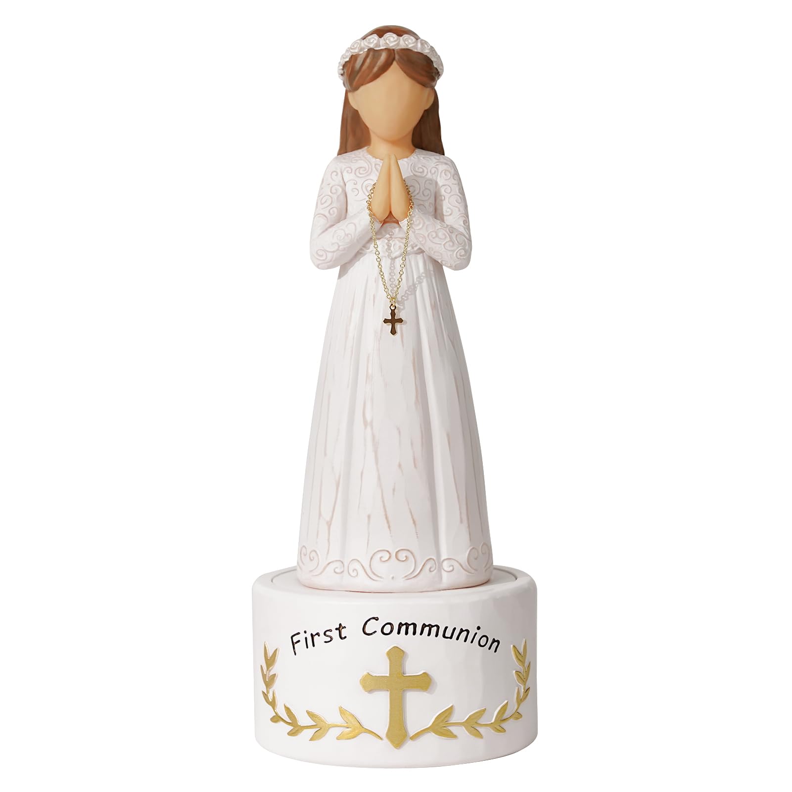 First Communion Gift for Girls—8.3'' First Holy Communion Girl Figurine with Keepsake Box, Thoughtful Catholic Gift for Daughter, Granddaughter, or Goddaughter, Meaningful Christian Present