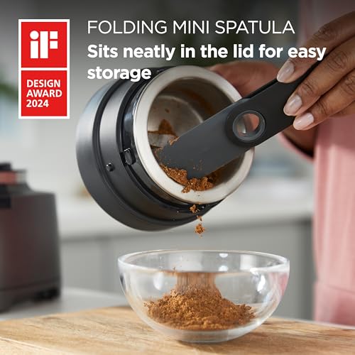 Kenwood Duo Prep 2-in-1 CHP80.000SI Multi-Zerkleinerer & Mahler, Quadblade-Klingen, Hochgeschwindigkeits-Mahlwerk, kompakt, Pulsfunktion, Rutschfest, 500-ml-Behälter , Spülmaschinenfest, 800W, Silber