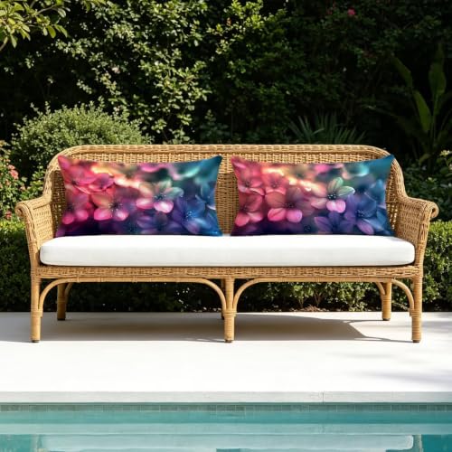 Housse de coussin extérieur 40x80 rose imperméable taie oreiller jardin