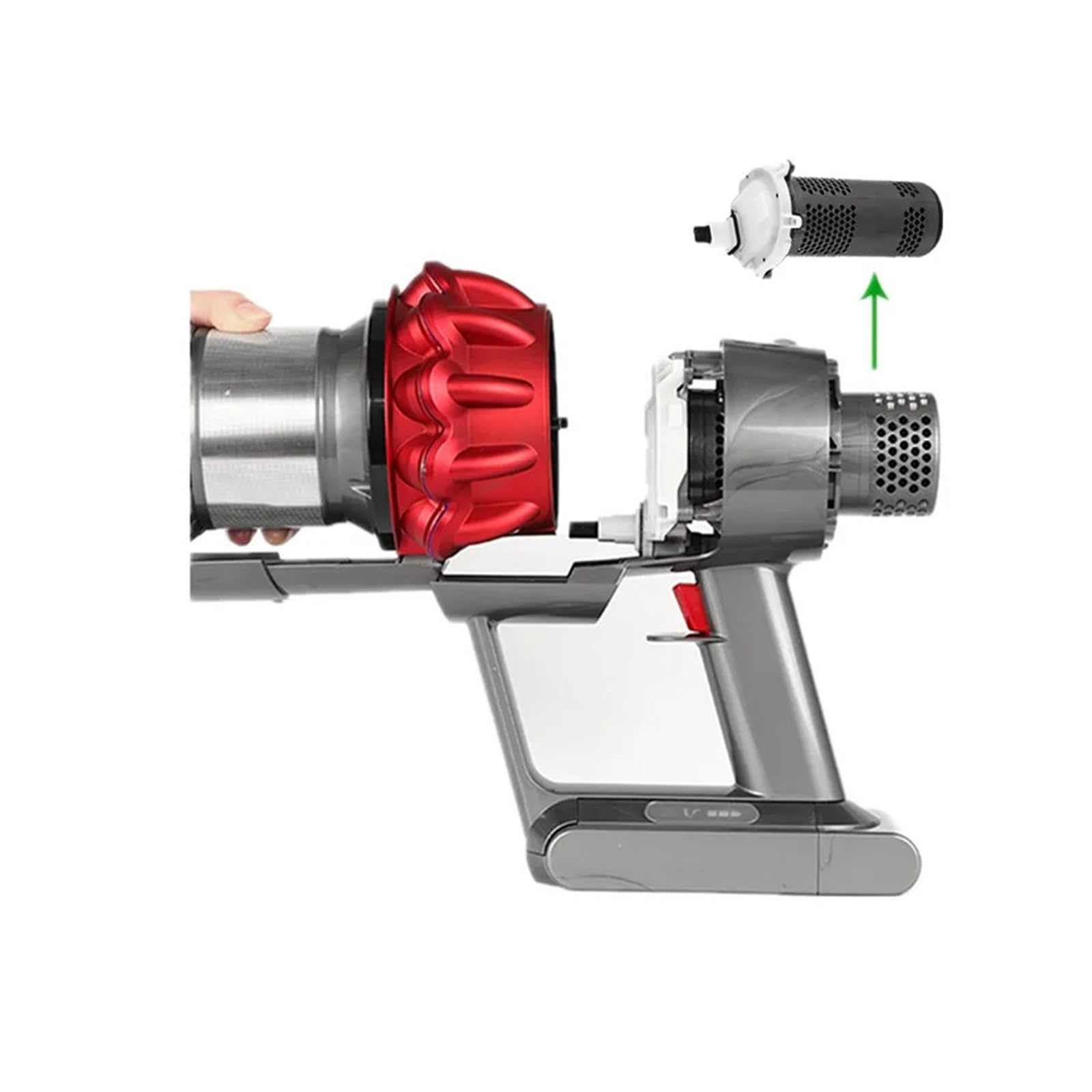 Carcasa de Mango, Compatible con Dyson, V11 SV14 | Pieza de carcasa de mango del conjunto de motor para aspiradora, metal y plástico ABS(Motor add Shell)