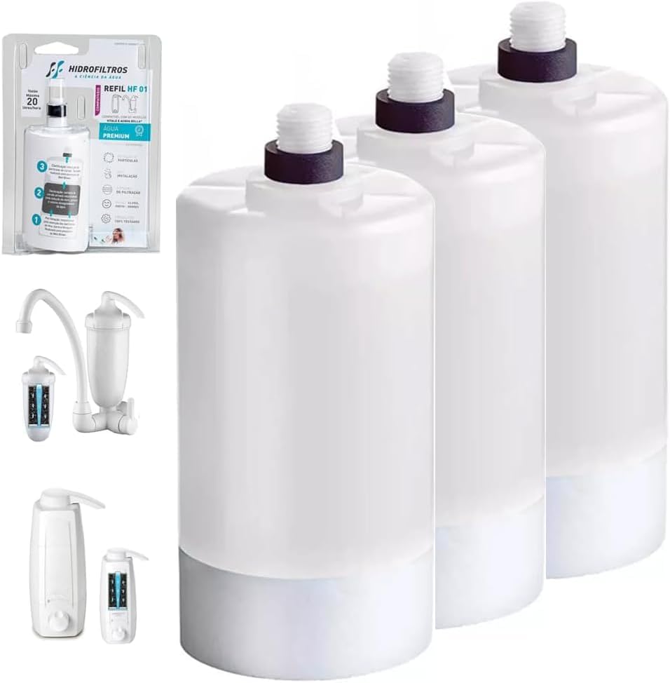 Kit 03 Refil Hidrofiltros Vela Filtro Água Compatível com Lorenze...