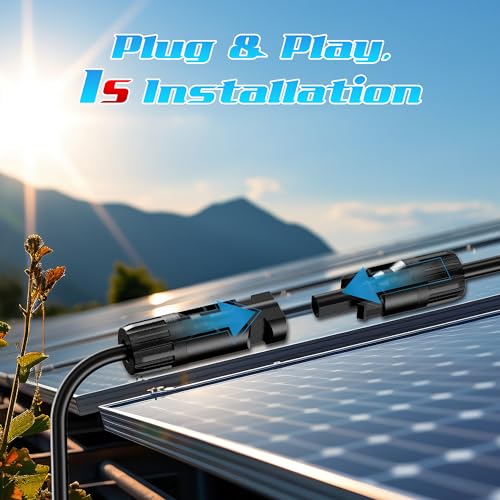 1 par de conectores solares, cabo adaptador paralelo Y Branch, cabo solar de energia para painel sol