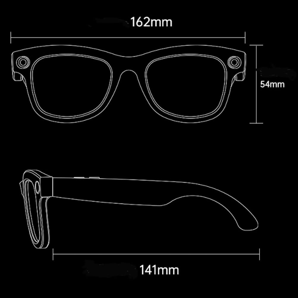 CyanVue AI Smart Glasses, 2025 KI übersetzer brille mit kamera 8mp Blaulichtfilter, AI Real-Time Translation(144 Sprachen), Freisprechen & Musik & Sprachassistent für Business, Reisen (Anti bluelight)