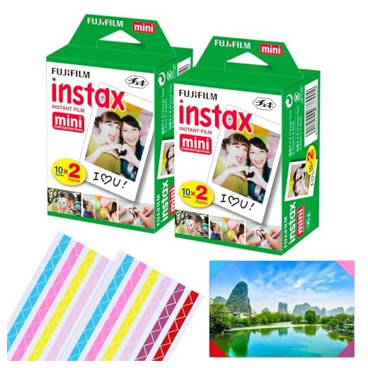 FUJIFILM Polaroid Film Instax mini Instant Film-2 pk (2 x 20)|Includes 40 Photo Sheets, 60 Colorful Mini Photo Stickers-Fits Fuji Instax Mini Film 11, 9&8 Camera, Fuji SP-1, SP-2, Mini Polaroid Film