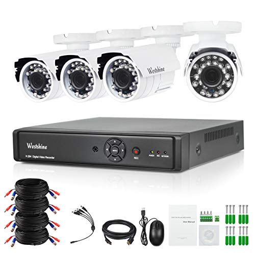 Westshine 8CH 5MP 5 IN1 DVR Kit, 8Ch 5MP AHD/TVI/CVI/DVR analógico + 4Pack 5MP AHD Bullet Cameras, Sistema de CCTV de video de seguridad para el hogar, Compatible con control coaxial / UTC