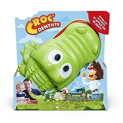 Hasbro Gaming Croc' Dentista, Juego de Mesa de Sorpresa mordaz para 2 a 4 Jugadores, para niños en Edad Preescolar (versión Holandesa)