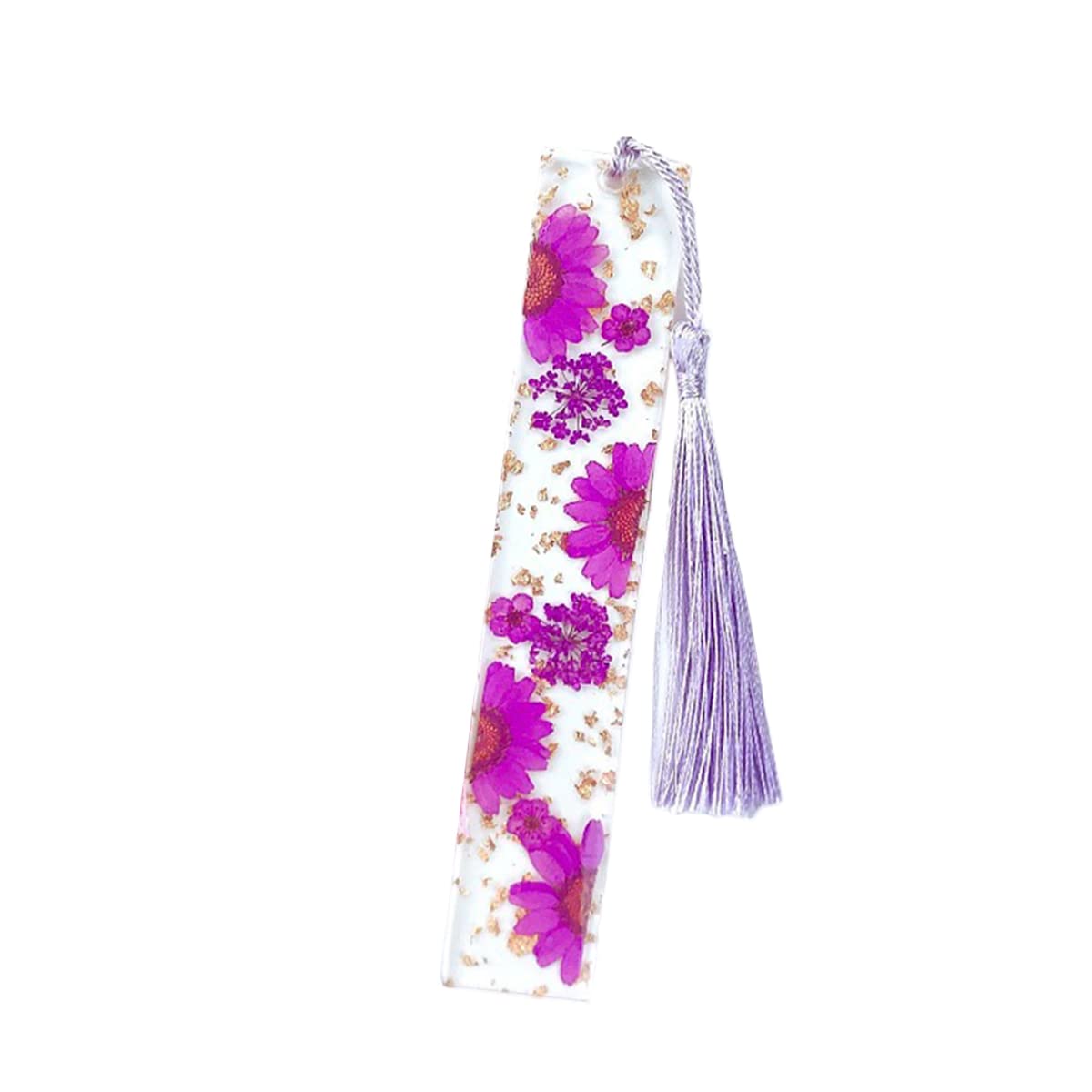Daisy Epoxy Bookmarks - Dried Flower Resin Bookmark with Pressed Flower Design - Transparent Floral Acrylic Bookmark for Kids, Woman, Teacher,