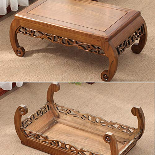 Table basse antique sculptée en bois massif table à thé de salon - 4