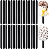 Romooa 30 Pieces Acrylic Sticks Reusable Cakesicle Sticks Cake Pop Mold Mirror Ice Pop Sticks Ice Cream Cakesicle Mold for Home Cake Candy Gifts Party Craft (4.5 Inches, Black)