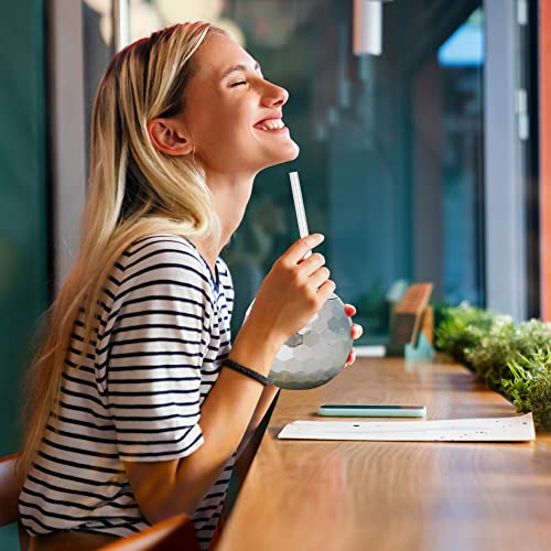 Urmona Disco Cup Ball, Tumbler Disco Flash Ball, 9 Pcs Disco Glitter Cocktail Ball Cups With Lid And Straw For Nightclub Bar Party (Pink, 9-Pcs) #TOP5