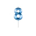 Juzfun Number Candles 8 Birthday Cake Topper Decoration Eighth Year Wedding Anniversary Party Metallic Blue Colour Size : Width 5 x Height 7 cm gallery image