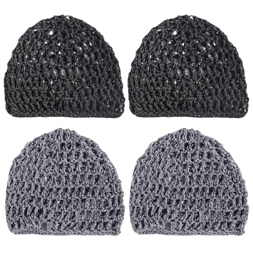 4 Piezas Gorros De Pelo Hueco Para Mujer Gorros De Punto Hueco Gorros De Malla Retro Gorros Suaves Para Dormir Gorros Elásticos Para Dormir