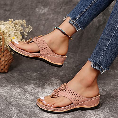 Timifis Orthopedic Sandals For Women Arch Support Slip On Flip Flops Casual Comfortable Wedge Sandals Vintage Flip Flops #TOP4