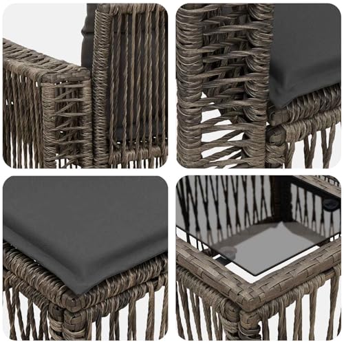 Canapé de jardin en polyrotin gris 6 pcs vidaXL modulable