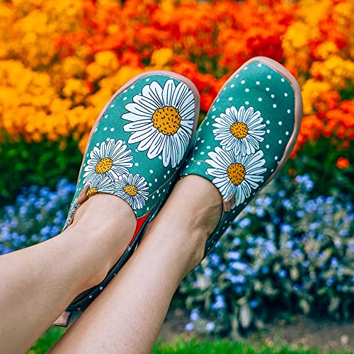 Image of UIN Women's Artistic Slip-On Shoes Vibrant Floral Casual Loafers Lightweight Comfortable Travel Footwear