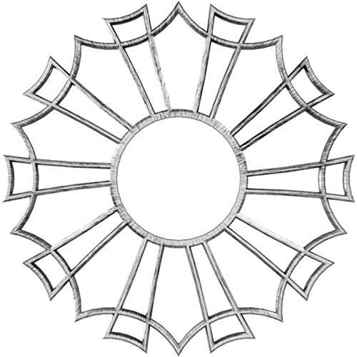 Ekena Millwork CMPP34AUASV Augustus Architectural Grade PVC Pierced, Antiqued Silver Urethane Ceiling Medallions 34"OD x 12"ID x 1"P