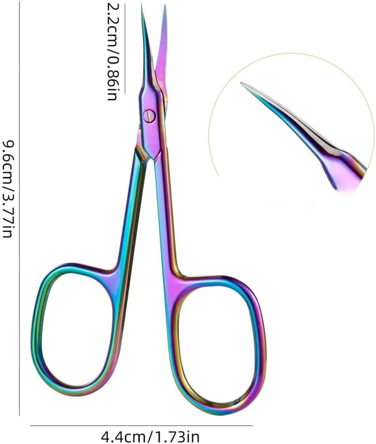 Cuticle Scissors Nail Art Extra Fine Cuticle Trimmer for Manicure and Pedicure Curve Blade Precise Pointed Tip Grooming Kit,Black,h