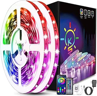 Keepsmile 80ft Led Strip Lights (2 Rolls of 40ft) Smart App Music Sync RGB 5050 Color Changing Led Light Strip with DIY Remote,Led Lights for Bedroom Room Home Decor Party and Festival