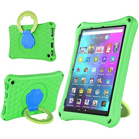 BORXJNM All-New 11" Tablet Case for Kids(Only Compatible with 2023 Release,13th Generation) Lightweight EVA Kids Friendly Shockproof 360 Rotating Grip Handle Folding Stand Cover for Kids (Green) Cover