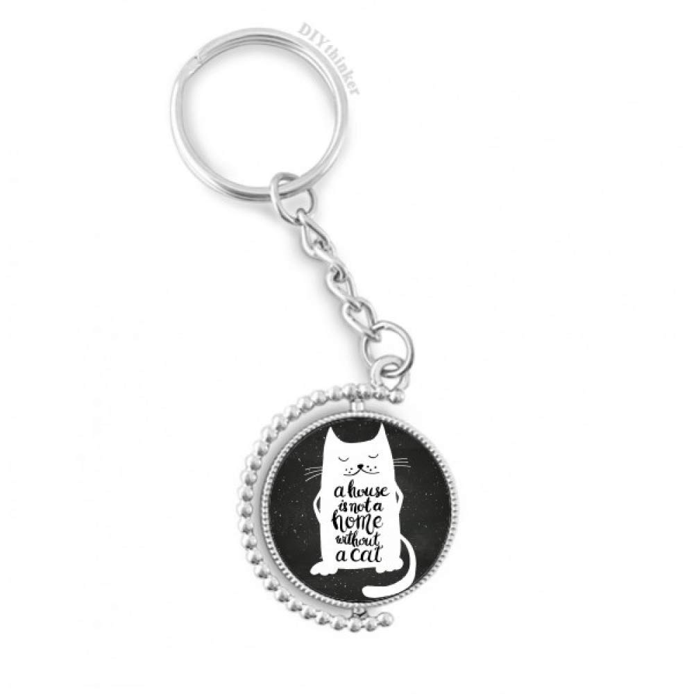 Llavero giratorio con diseño de gato blanco y negro DIYthinker 4