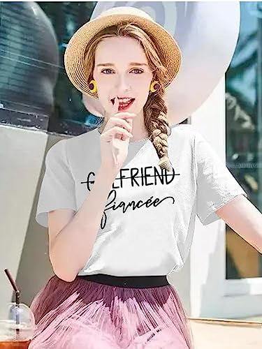 Girlfriend Fiancee Shirt Women Cute Engagement T-Shirt from Miss to Mrs Gift for Bride Honeymoon Vacation Announcement Top2