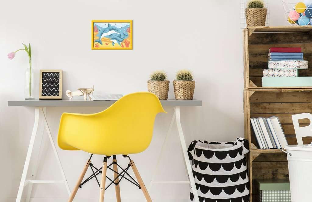 Ravensburger CreArt 12023115 Painting by Numbers for Children from 7 Years, Playful Dolphins, Glitter Stones