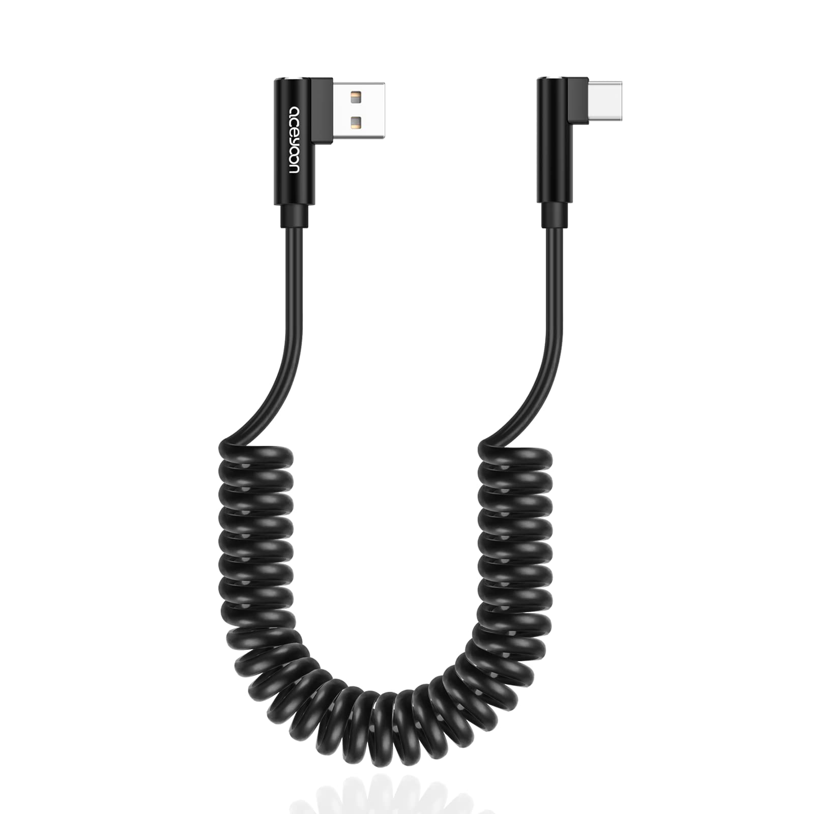 伸縮自在 USB C ケーブル 急速充電 コイル型 PU素材 高耐久性 伸縮自在 USB C ケーブル 急速充電 コイル型 PU素材 高耐久性