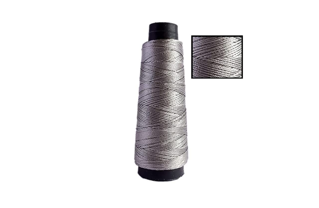 Viscose Rayon Art Silk Thread Yarn Embroidery Crochet Knitting Lace Jewelry Trim (Silver)-image-7