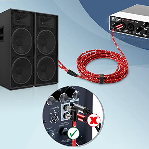 1/4 Inch Trs Stereo Y Splitter Insert Cable 15Ft, Aluminium Alloyshell 6.35Mm 1/4 Inch Trs Male To Dual 6.35Mm 1/4 Inch Ts Male Mono Breakout Cable, Audio Cord, #TOP3