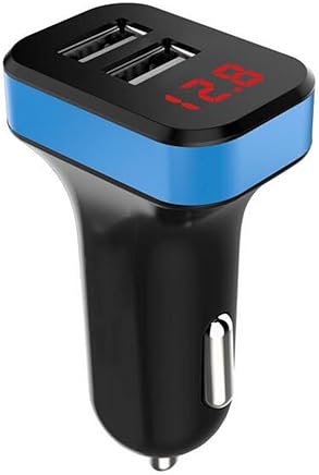 Dual USB Cargador de Coche Pantalla LED Detecci?n de Voltaje de la bater?a Cargador de Coche,Blue Dual USB Cargador de Coche Pantalla LED Detecci?n de Voltaje de la bater?a Cargador de Coche,Blue