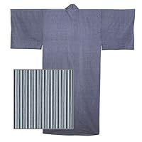 Japanese Men's 58" Navy Stripes 100% Cotton Kimono Yukata Robe 9628402218 Book Cover