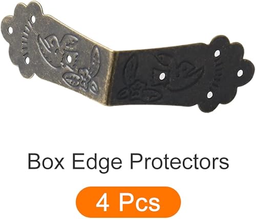 Miniatura 7 de METALLIXITY Protectores de esquina decorativos (1.693 in1.69 pulgadas), 12 unidades, funda de metal de madera para muebles, mesa de madera, bronce