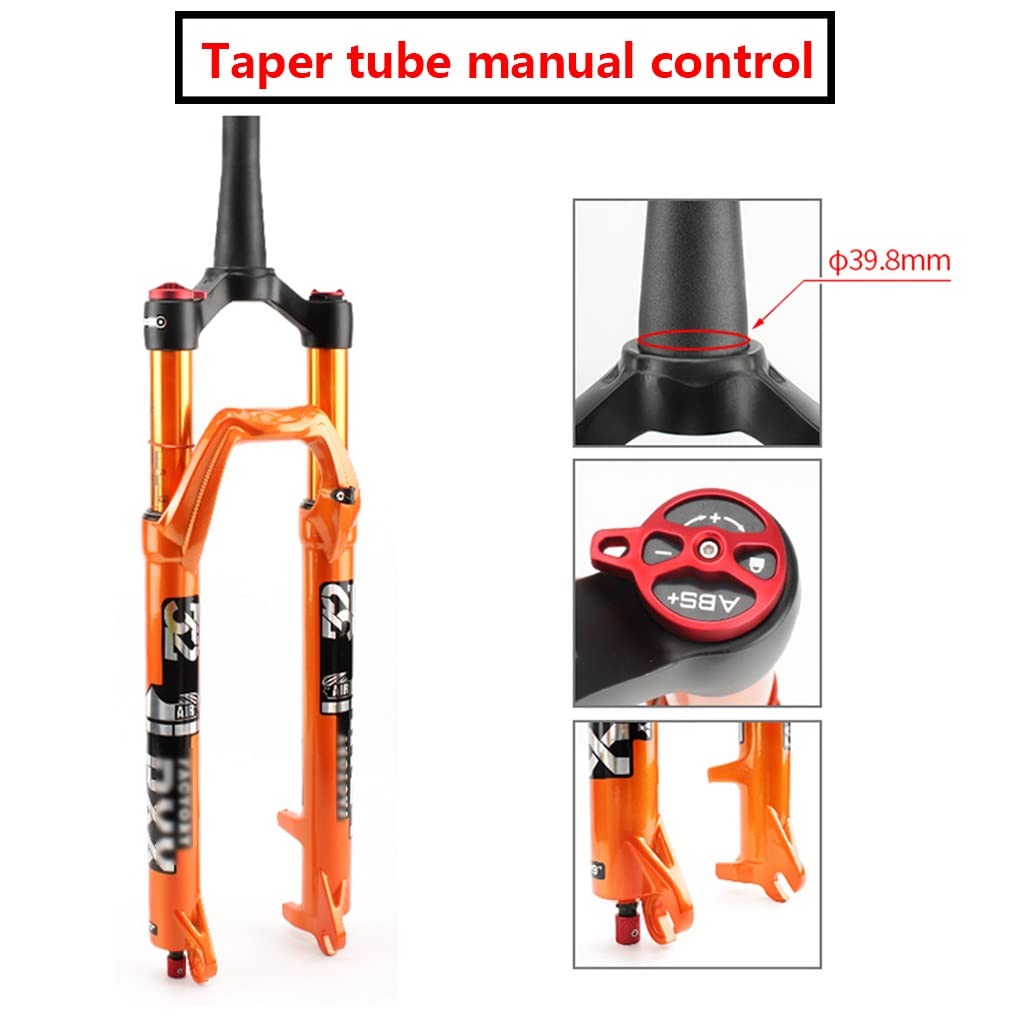 MTB zawieszenie pneumatyczne widelec przedni 27,5" 29" Ręczna blokada XC rower górski widelec amortyzowany 100 mm 1-1/8" prosty hamulec tarczowy QR 9 mm regulacja odbicia