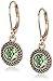 Napier Color Declaration Gold-Tone Green Swarovski Leverback Drop Earrings